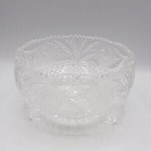 Clear Glass Footed Fruit Bowl